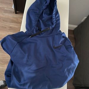 Nike men’s large navy blue hoodie sweatshirt dri-fit